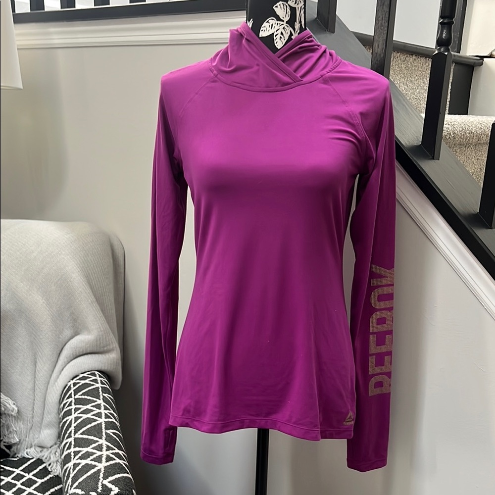 Reebok Purple Long Sleeve Workout Top-Small